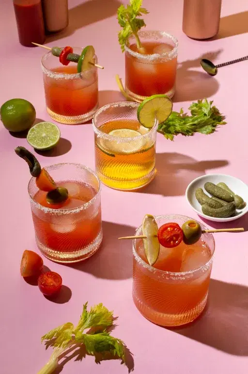 Colourful cocktails at restaurant